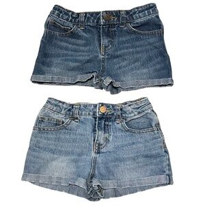 Cherokee Girls Denim Shorts Bundle Size 6/6X Rolled Hem Classic Summer Style